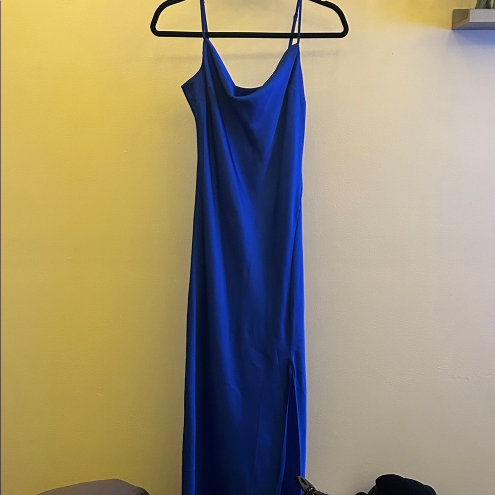 Express Royal Blue Maxi Dress with Spaghetti Straps